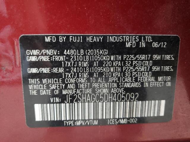 Photo 10 from auction – 2013 SUBARU FORESTER T with VIN JF2SHAGC5DH405092