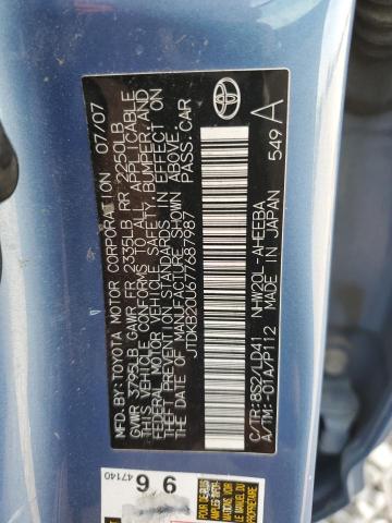 Photo 10 from auction – 2007 TOYOTA PRIUS with VIN JTDKB20U677687987