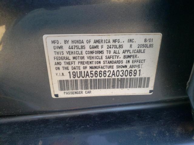 Photo 10 from auction – 2002 ACURA 3.2TL with VIN 19UUA56662A030691