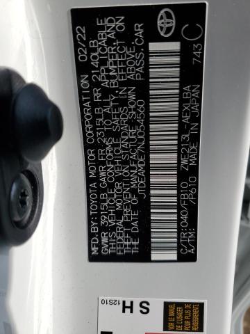 Photo 10 from auction – 2022 TOYOTA COROLLA LE with VIN JTDEAMDE7NJ054560
