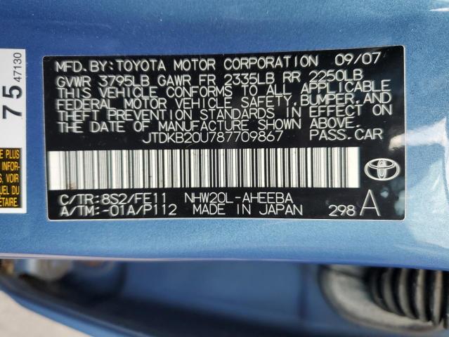 Photo 10 from auction – 2008 TOYOTA PRIUS with VIN JTDKB20U787709867