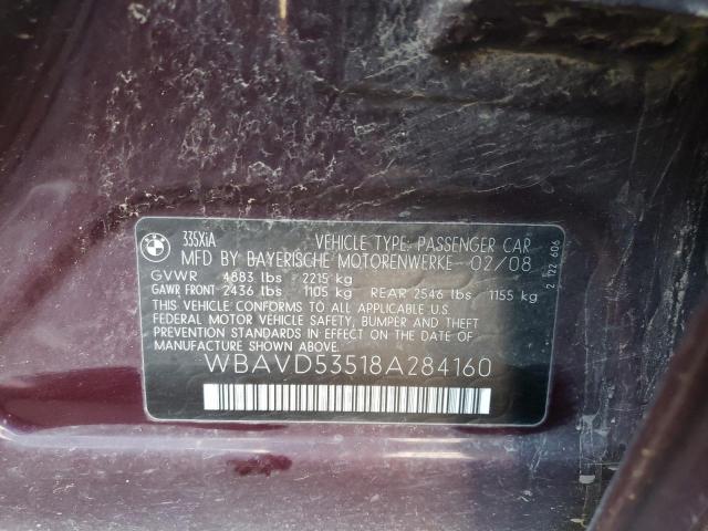 Photo 10 from auction – 2008 BMW 335 XI with VIN WBAVD53518A284160