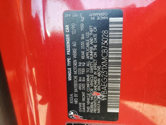 Photo 10 from auction – 1991 BMW 850 I AUTO with VIN WBAEG231XMCB73028