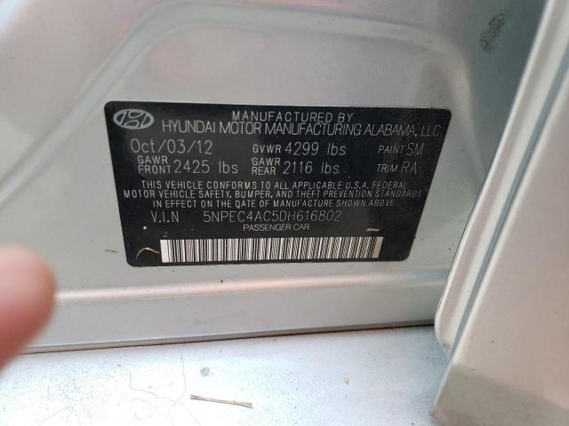 Photo 10 from auction – 2013 HYUNDAI SONATA SE with VIN 5NPEC4AC5DH616802