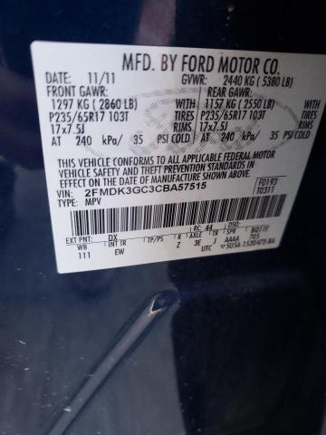 Photo 10 from auction – 2012 FORD EDGE SE with VIN 2FMDK3GC3CBA57515