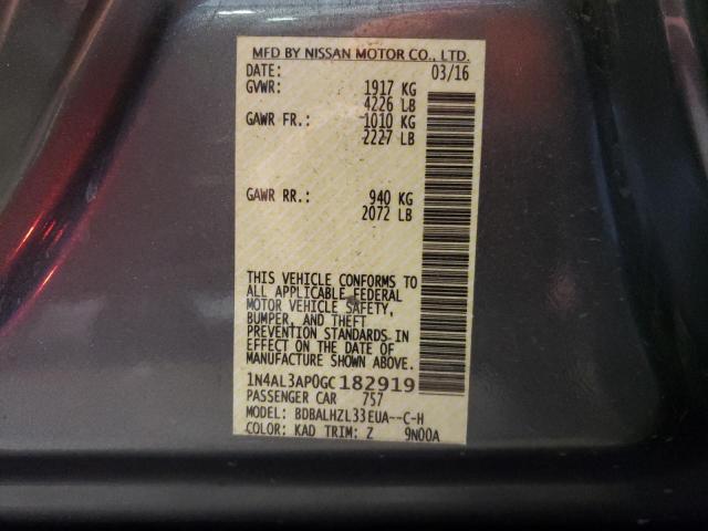 Photo 10 from auction – 2016 NISSAN ALTIMA 2.5 with VIN 1N4AL3AP0GC182919