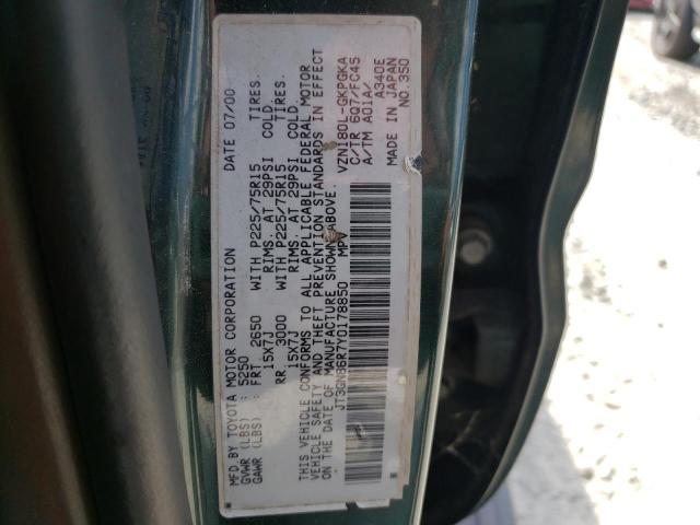 Photo 10 from auction – 2000 TOYOTA 4RUNNER SR with VIN JT3GN86R7Y0178850