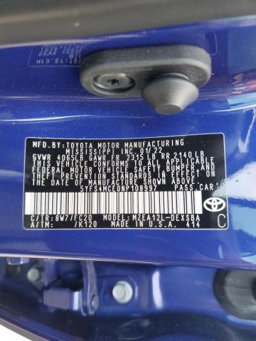 Photo 10 from auction – 2022 TOYOTA COROLLA SE with VIN 5YFS4MCE0NP108997
