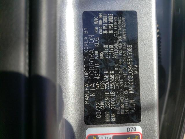 Photo 10 from auction – 2022 KIA NIRO TOURI with VIN KNDCC3LC9N5545989