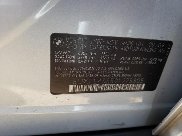 Photo 10 from auction – 2009 BMW X5 XDRIVE3 with VIN 5UXFE43559L275805