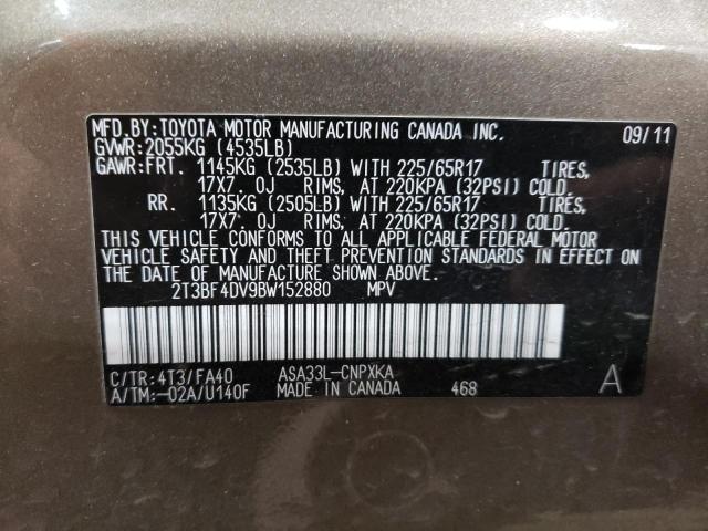 Photo 10 from auction – 2011 TOYOTA RAV4 with VIN 2T3BF4DV9BW152880