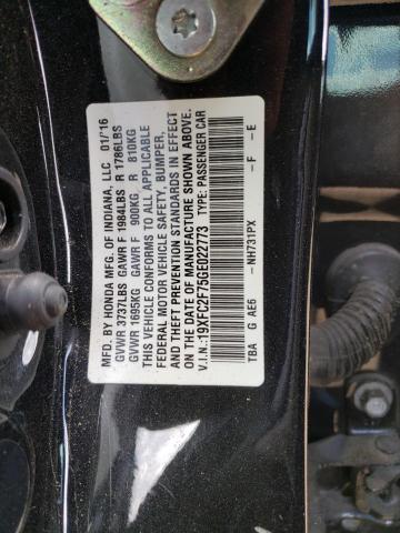 Photo 10 from auction – 2016 HONDA CIVIC EX with VIN 19XFC2F75GE022773