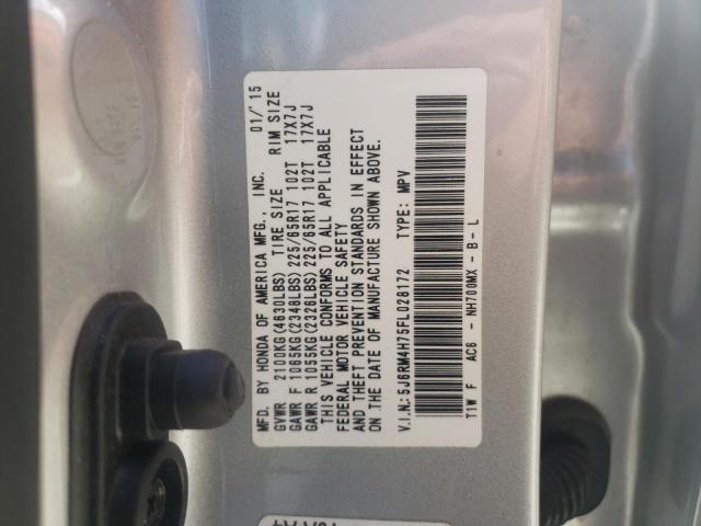 Photo 10 from auction – 2015 HONDA CR-V EXL with VIN 5J6RM4H75FL028172