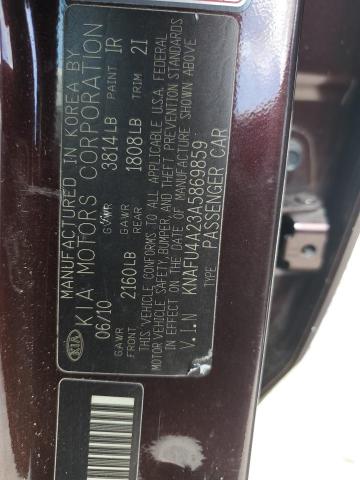 Photo 10 from auction – 2010 KIA FORTE EX with VIN KNAFU4A23A5869859