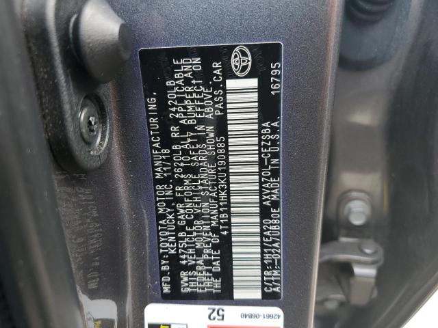 Photo 10 from auction – 2019 TOYOTA CAMRY L with VIN 4T1B11HK3KU190885