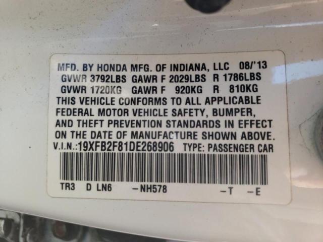 Photo 10 from auction – 2013 HONDA CIVIC EX with VIN 19XFB2F81DE268906