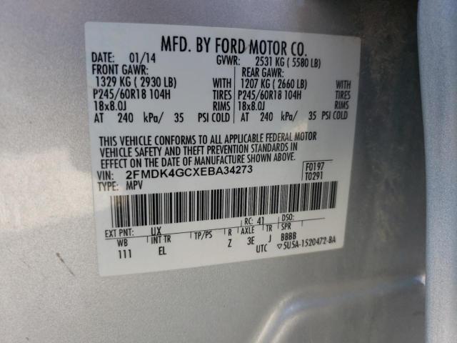 Photo 10 from auction – 2014 FORD EDGE SE with VIN 2FMDK4GCXEBA34273