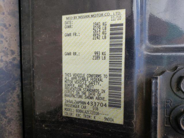 Photo 10 from auction – 2011 NISSAN ALTIMA BAS with VIN 1N4AL2AP9BN433704
