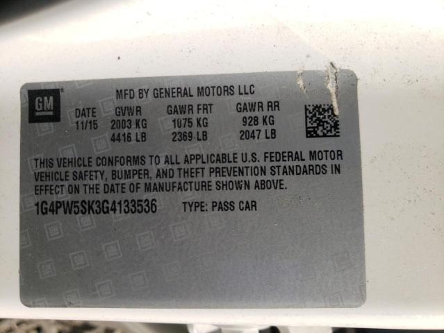Photo 10 from auction – 2016 BUICK VERANO SPO with VIN 1G4PW5SK3G4133536