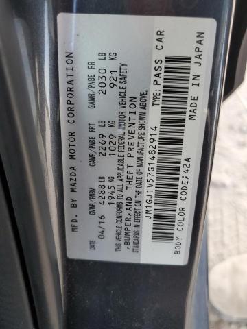 Photo 10 from auction – 2016 MAZDA 6 TOURING with VIN JM1GJ1V57G1482914