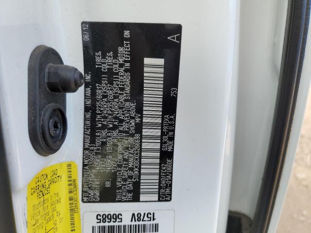Photo 10 from auction – 2012 TOYOTA SIENNA LE with VIN 5TDKK3DCXCS266698