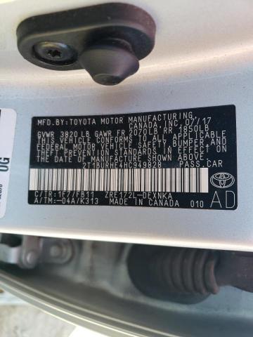 Photo 10 from auction – 2017 TOYOTA COROLLA L with VIN 2T1BURHE4HC949828