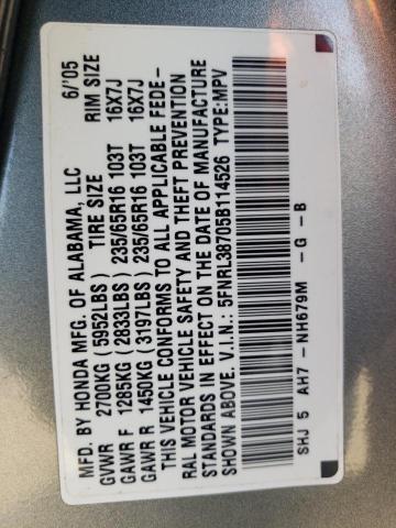 Photo 10 from auction – 2005 HONDA ODYSSEY EX with VIN 5FNRL38705B114526