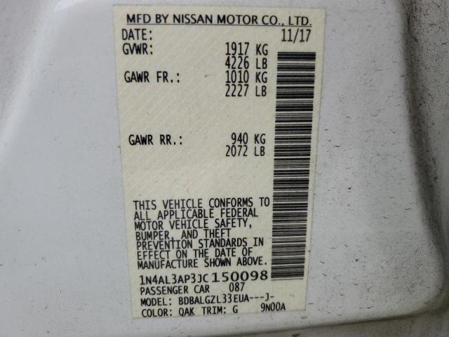 Photo 10 from auction – 2018 NISSAN ALTIMA 2.5 with VIN 1N4AL3AP3JC150098