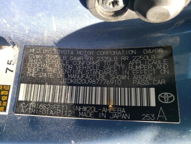Photo 10 from auction – 2008 TOYOTA PRIUS with VIN JTDKB20U987776910