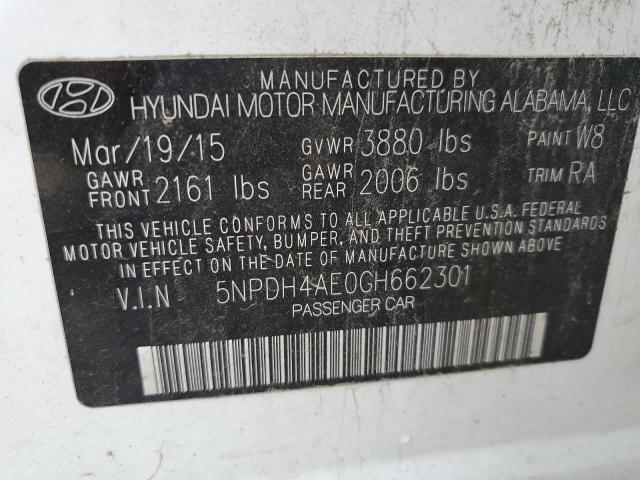 Photo 10 from auction – 2016 HYUNDAI ELANTRA SE with VIN 5NPDH4AE0GH662301