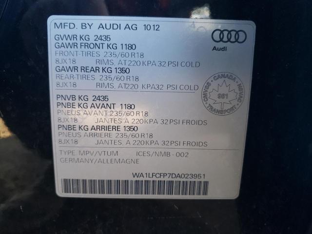 Photo 10 from auction – 2013 AUDI Q5 PREMIUM with VIN WA1LFCFP7DA023951