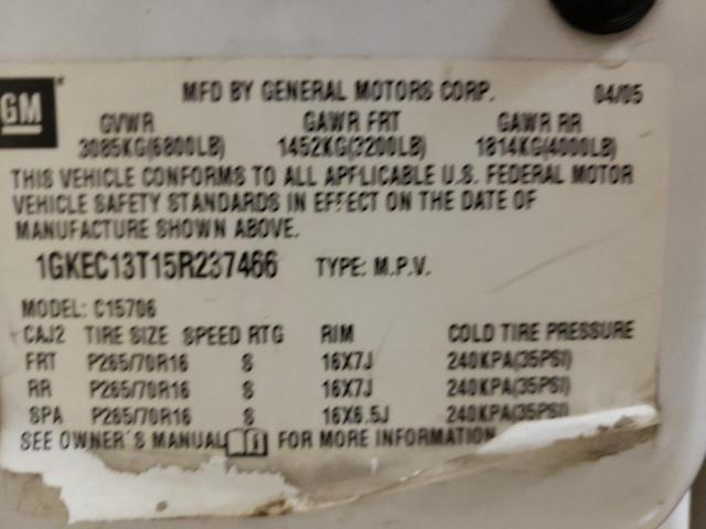 Photo 10 from auction – 2005 GMC YUKON with VIN 1GKEC13T15R237466