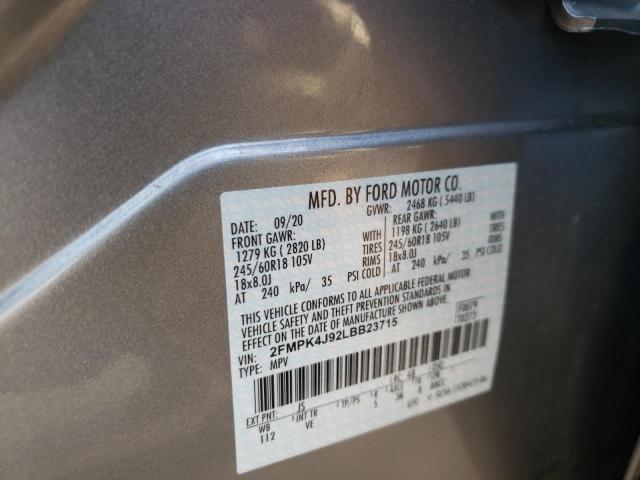 Photo 10 from auction – 2020 FORD EDGE SEL with VIN 2FMPK4J92LBB23715