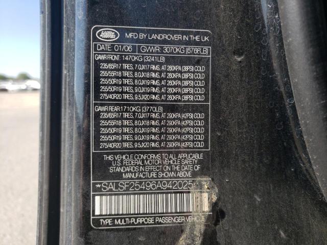 Photo 10 from auction – 2006 LAND ROVER RANGE ROVE with VIN SALSF25496A942025