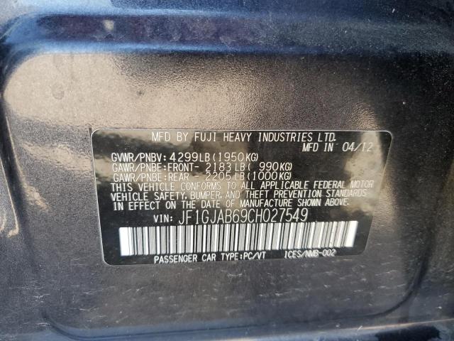 Photo 10 from auction – 2012 SUBARU IMPREZA PR with VIN JF1GJAB69CH027549