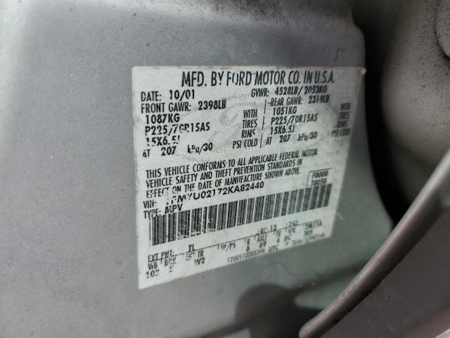 Photo 10 from auction – 2002 FORD ESCAPE XLS with VIN 1FMYU02172KA82440