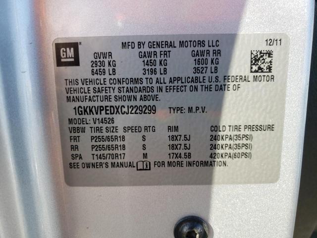 Photo 10 from auction – 2012 GMC ACADIA SLE with VIN 1GKKVPEDXCJ229299