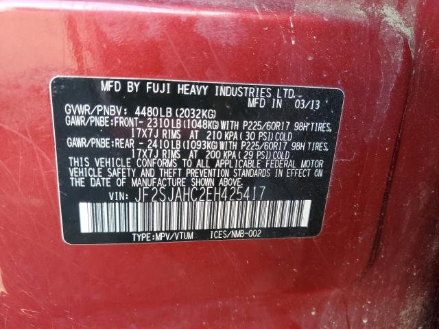 Photo 10 from auction – 2014 SUBARU FORESTER 2 with VIN JF2SJAHC2EH425417