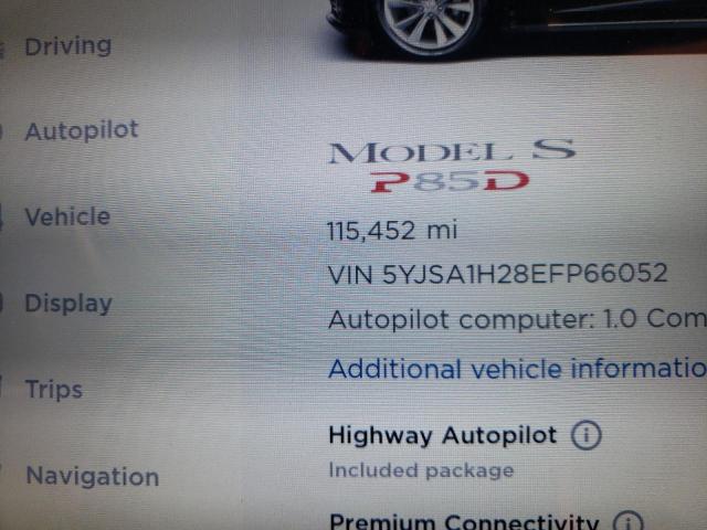 Photo 8 from auction – 2014 TESLA MODEL S with VIN 5YJSA1H28EFP66052