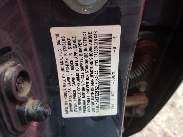 Photo 10 from auction – 2018 HONDA CIVIC LX with VIN 19XFC2F52JE034644