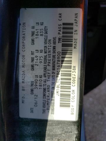 Photo 10 from auction – 2012 MAZDA 3 I with VIN JM1BL1L78C1678900