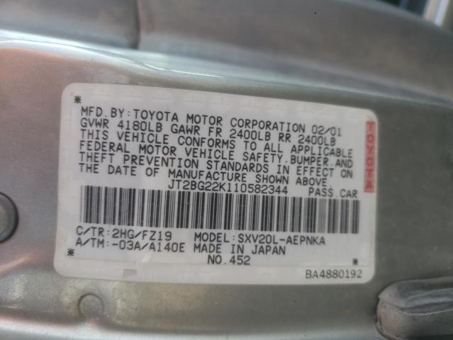 Photo 10 from auction – 2001 TOYOTA CAMRY with VIN JT2BG22K110582344