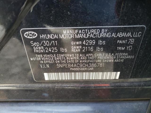 Photo 10 from auction – 2012 HYUNDAI SONATA GLS with VIN 5NPEB4AC9CH386781