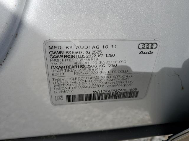 Photo 10 from auction – 2012 AUDI Q5 PREMIUM with VIN WA1DKAFP3CA051605