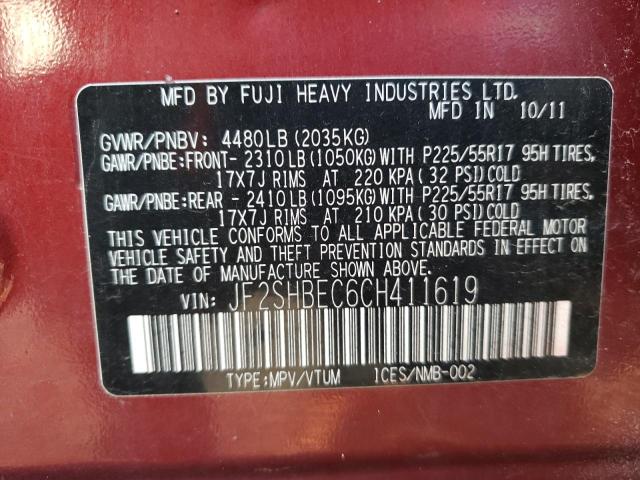 Photo 10 from auction – 2012 SUBARU FORESTER L with VIN JF2SHBEC6CH411619