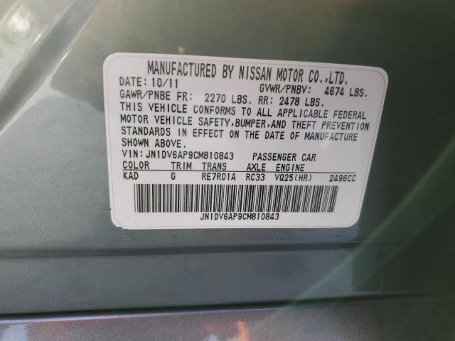 Photo 10 from auction – 2012 INFINITI G25 BASE with VIN JN1DV6AP9CM810843
