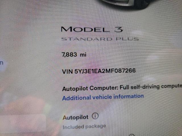 Photo 8 from auction – 2021 TESLA MODEL 3 with VIN 5YJ3E1EA2MF087266