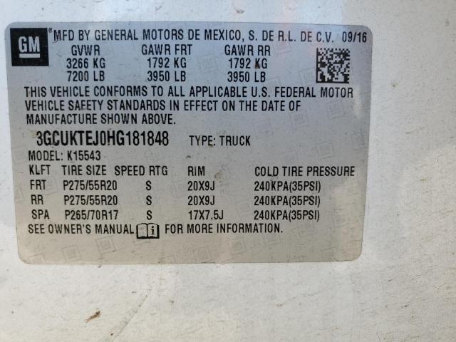 Photo 10 from auction – 2017 CHEVROLET SILVERADO with VIN 3GCUKTEJ0HG181848