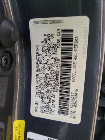 Photo 10 from auction – 2013 TOYOTA COROLLA BA with VIN 5YFBU4EE5DP155101