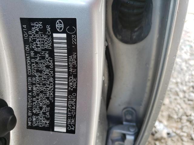 Photo 10 from auction – 2015 TOYOTA PRIUS with VIN JTDKN3DU8F0416847